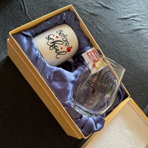 Before and After School Mug and Glass Set w/candle and gift card